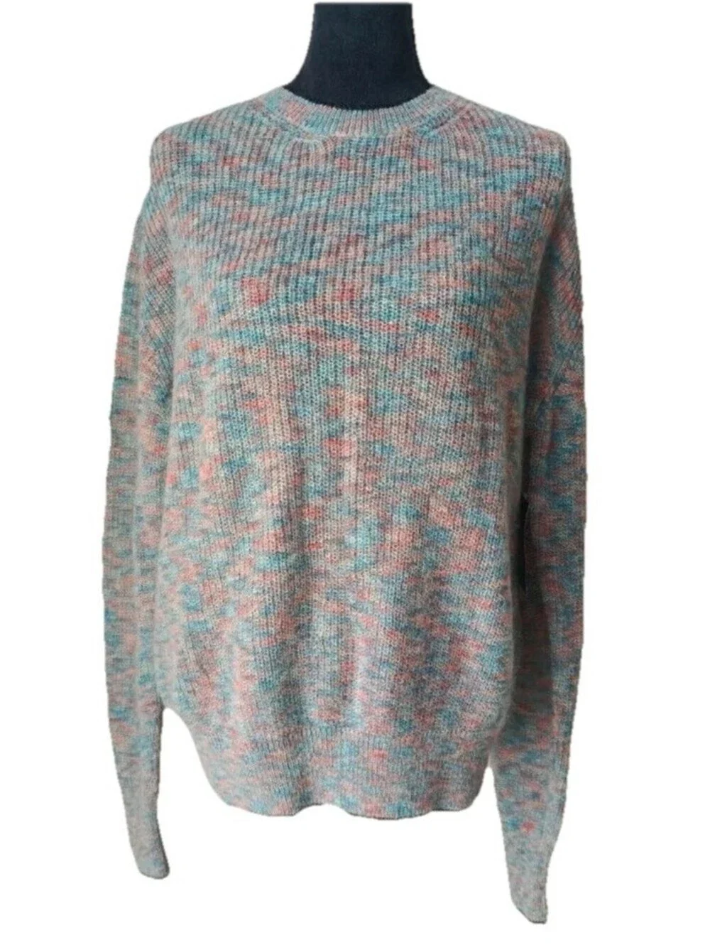 NWT Christopher Kane Womens Mohair Sweater XL Blue Knit Crew Neck Jumper Italy